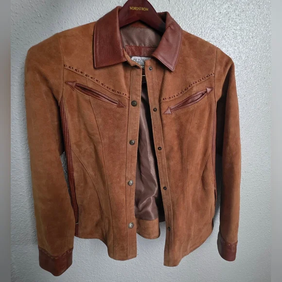 Vintage Old West Lambskin Leather Western Jacket Brown Medium - Picture 2 of 6